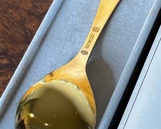 Georg Jensen 1974 Annual Christmas spoon in box Spoon: 6in