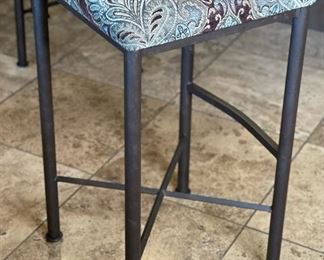 3pc Iron Counter Height Chairs Bar Stools 32x18x18in HxWxD