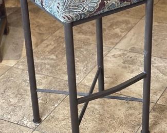 3pc Iron Counter Height Chairs Bar Stools 32x18x18in HxWxD