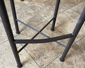 3pc Iron Counter Height Chairs Bar Stools 32x18x18in HxWxD