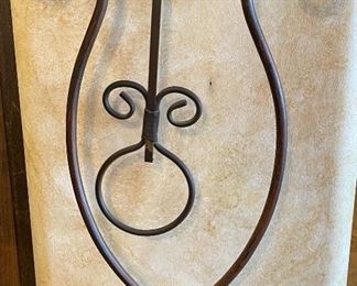 Manchester Clock co Wrought Iron Pendulum Clock 31x12x2.5in HxWxD