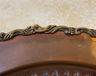 Copper Repoussé Aztec Wall Platter 16in Diameter