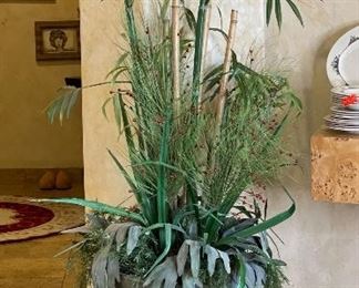 Ceramic & Iron Faux Plant 76in H