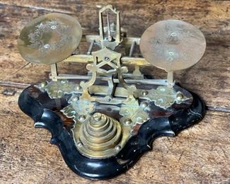 Antique Parkins & Gotto Oxford St London Postal Scale 5x8.5x6.5in HxWxD