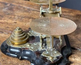 Antique Parkins & Gotto Oxford St London Postal Scale 5x8.5x6.5in HxWxD