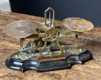 Antique Parkins & Gotto Oxford St London Postal Scale 5x8.5x6.5in HxWxD