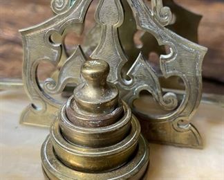 Antique Alabaster Postal Balance Scale John Bagshaw & Sons 7x7.5x4in HxWxD