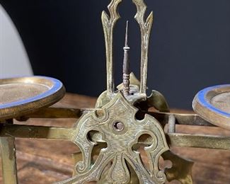 Antique Alabaster Postal Balance Scale John Bagshaw & Sons 7x7.5x4in HxWxD