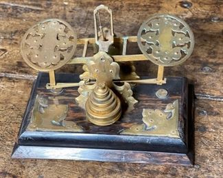 George Betjemann Antique postal scale 6x8.5x4.5in HxWxD