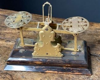 George Betjemann Antique postal scale 6x8.5x4.5in HxWxD