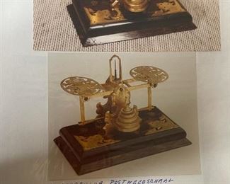George Betjemann Antique postal scale 6x8.5x4.5in HxWxD