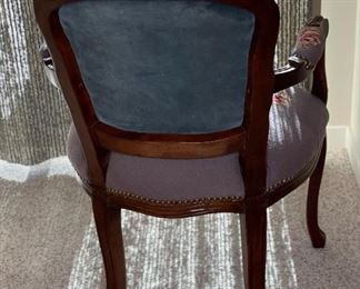 Antique Floral Tapestry Chair French Louis XV Style 34x24x21in HxWxD