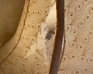 2pc Antique Porcelain Figural Lamps PAIR 31in H x 16in Diameter