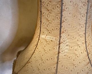 2pc Antique Porcelain Figural Lamps PAIR 31in H x 16in Diameter