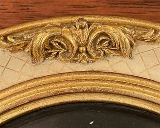 2pc Antique Convex framed Figural Cameo PAIR 12x10.5in