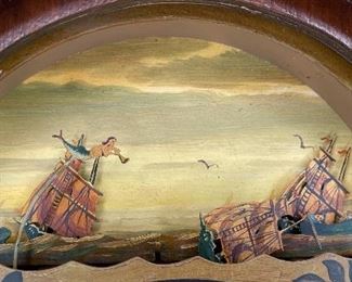 Antique Zaandam Dutch Friesian Clock Ships/Sea/Mermaid 46x13x8in HxWxD