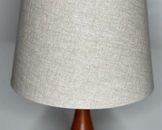 Contemporary Ceramic & Wood Lamp Turquoise 31H x14in diameter