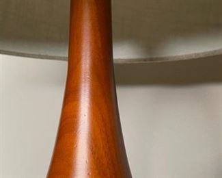 Contemporary Ceramic & Wood Lamp Turquoise 31H x14in diameter