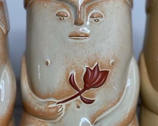 3pc Cerarpa Portugal Terracotta Planter Figural LARGE pots 11x4x8in