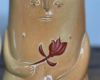 3pc Cerarpa Portugal Terracotta Planter Figural LARGE pots 11x4x8in