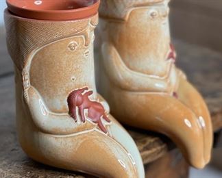 2pc Cerarpa Portugal Terracotta Planter Figural Small pots 6x3.5x5in