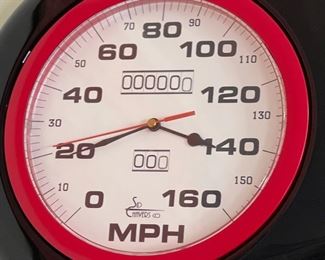 Sid Chavers Black Flame Wall Clock 14x33in