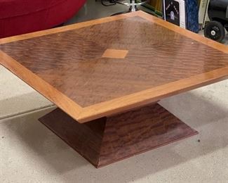 Contemporary Custom Maple Burl Coffee Table 16x42x42in