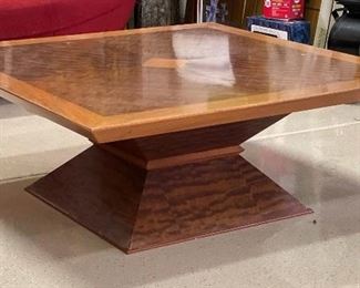 Contemporary Custom Maple Burl Coffee Table 16x42x42in