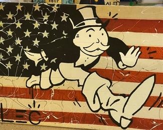 American Flag ALEC Monopoly Canvas Print 20x40