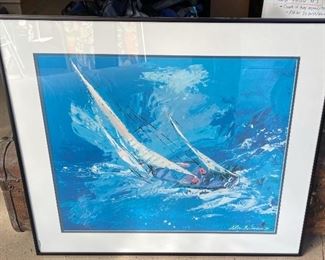 LeRoy Neiman Sailing Framed Print 26 x 30