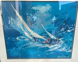 LeRoy Neiman Sailing Framed Print 26 x 30