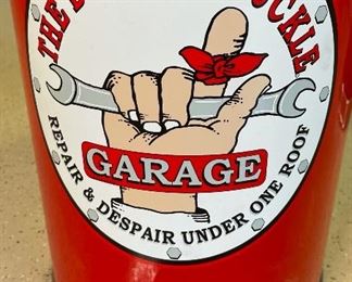 Busted Knuckle Garbage Can Small Fire Resistant 16in h x 12in diameter