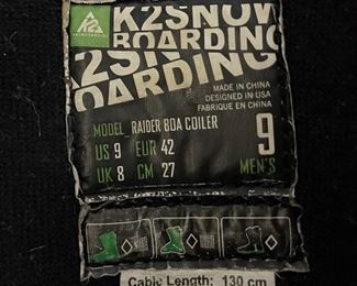 K2 Raider Snowboard Boots Sz 9 9