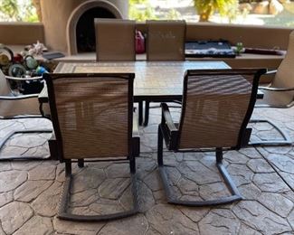 Agio Patio Tile top Table & 6 Chairs Table: 28 x 42x 72.25