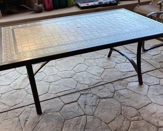 Agio Patio Tile top Table & 6 Chairs Table: 28 x 42x 72.25