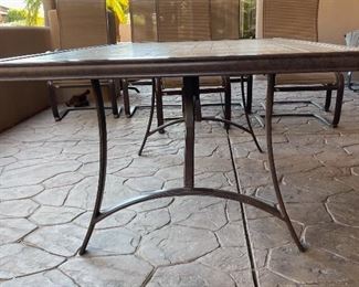Agio Patio Tile top Table & 6 Chairs Table: 28 x 42x 72.25