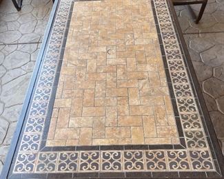 Agio Patio Tile top Table & 6 Chairs Table: 28 x 42x 72.25