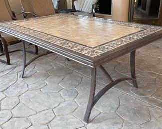 Agio Patio Tile top Table & 6 Chairs Table: 28 x 42x 72.25