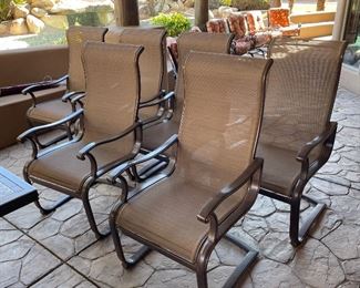 Agio Patio Tile top Table & 6 Chairs Table: 28 x 42x 72.25