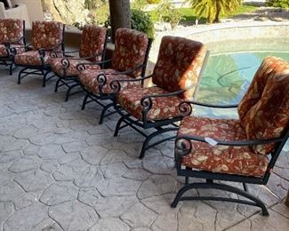 Set of 6 Patio Chairs 37x26x28 HxWxD
