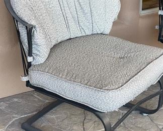 2pc Wrought Iron Mesh Patio Chairs