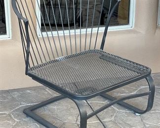 2pc Wrought Iron Mesh Patio Chairs