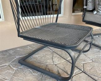 2pc Wrought Iron Mesh Patio Chairs