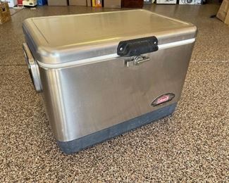 COLEMAN Stainless Steel Belted 54 Quart Cooler / Ice Chest ~ Model 6150 6155 25x16