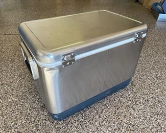 COLEMAN Stainless Steel Belted 54 Quart Cooler / Ice Chest ~ Model 6150 6155 25x16