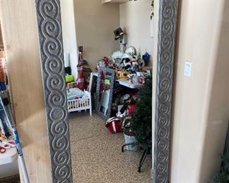 Silver metallic large size mirror Total length & width 73in X 39in