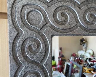 Silver metallic large size mirror Total length & width 73in X 39in