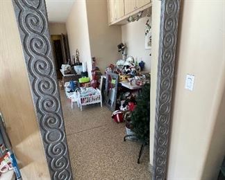 Silver metallic large size mirror Total length & width 73in X 39in