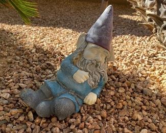 Metal outdoor Gnome yard Decor 14in x 7in