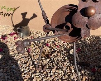 Rustic yard art Decor dog lifting leg 20in. X 28in